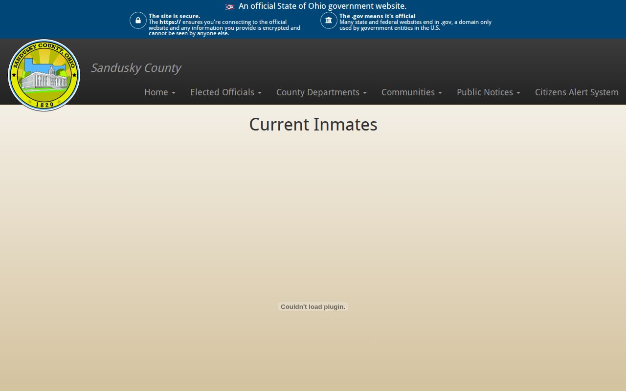 Sandusky County current inmate roster official booking record source